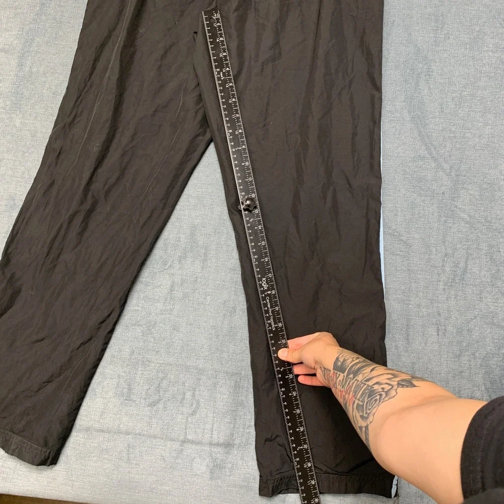 Adidas Track Pants Mens Large Black Logo Elastic Waist Performance Activewear